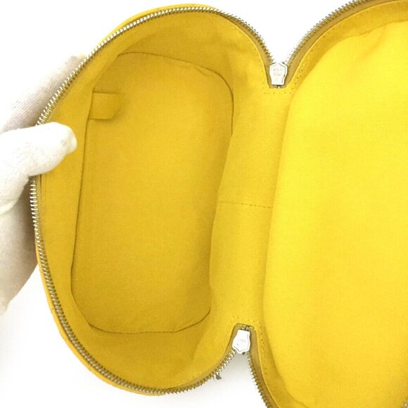 AUTHENTIC Chanel yellow crinkle leather and PVC Mini Backpack - Picture 11 of 14